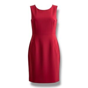 Diane Von Furstenberg Carpreena Red Dress With Pockets & Full Zip Back Size 12